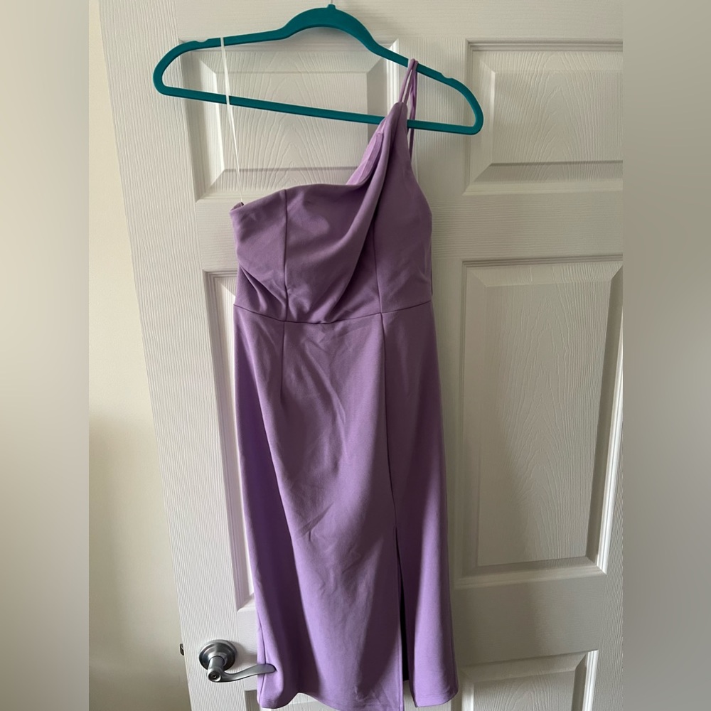 Hello Molly Purple one shoulder dress with slit